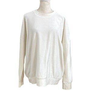 & OTHER STORIES IVORY WHITE VELVET VELOUR PULLOVER SWEATER - 8